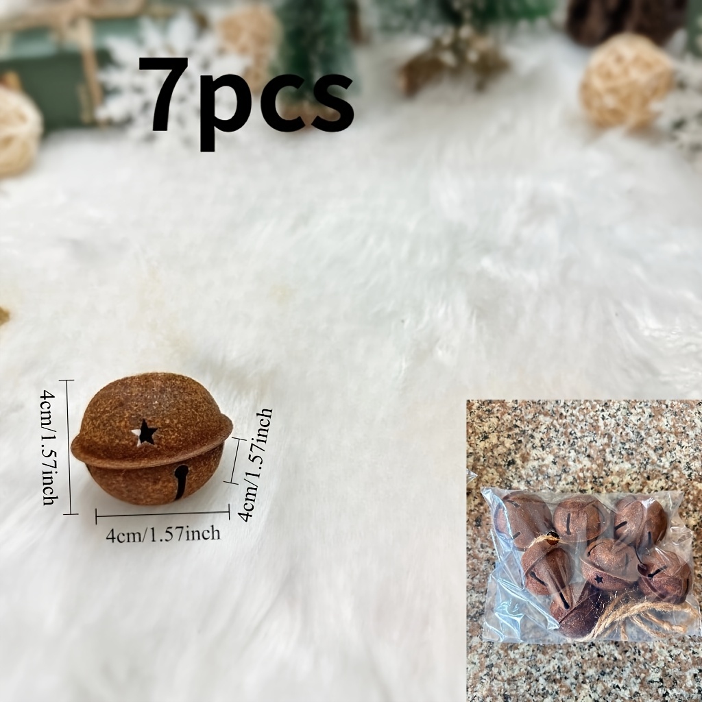 TEMU Set da 7 pezzi di da natalizi vecchi e arrugginiti, decorazioni festive da appendere per confezioni regalo, albero di Natale, , , pendenti