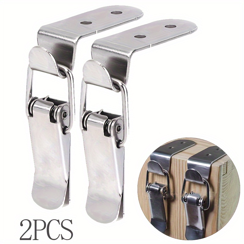 

2-pack Stainless Steel Toggle Clamps, Adjustable Hasp Lock For Cabinet Boxes, Case Closure Buckles With Lock Hole