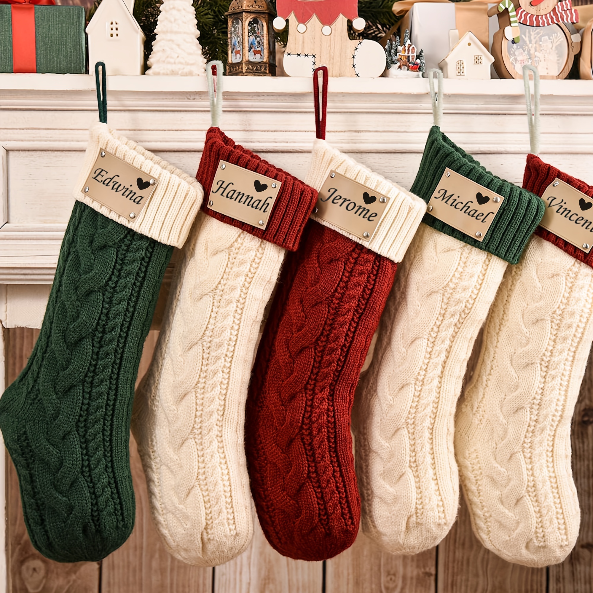 

Personalized Christmas Stockings 2024 - For , 95% Polyester 5% Fibers, Accents, Non-feathered Ornaments, Home & Kitchen Decoration