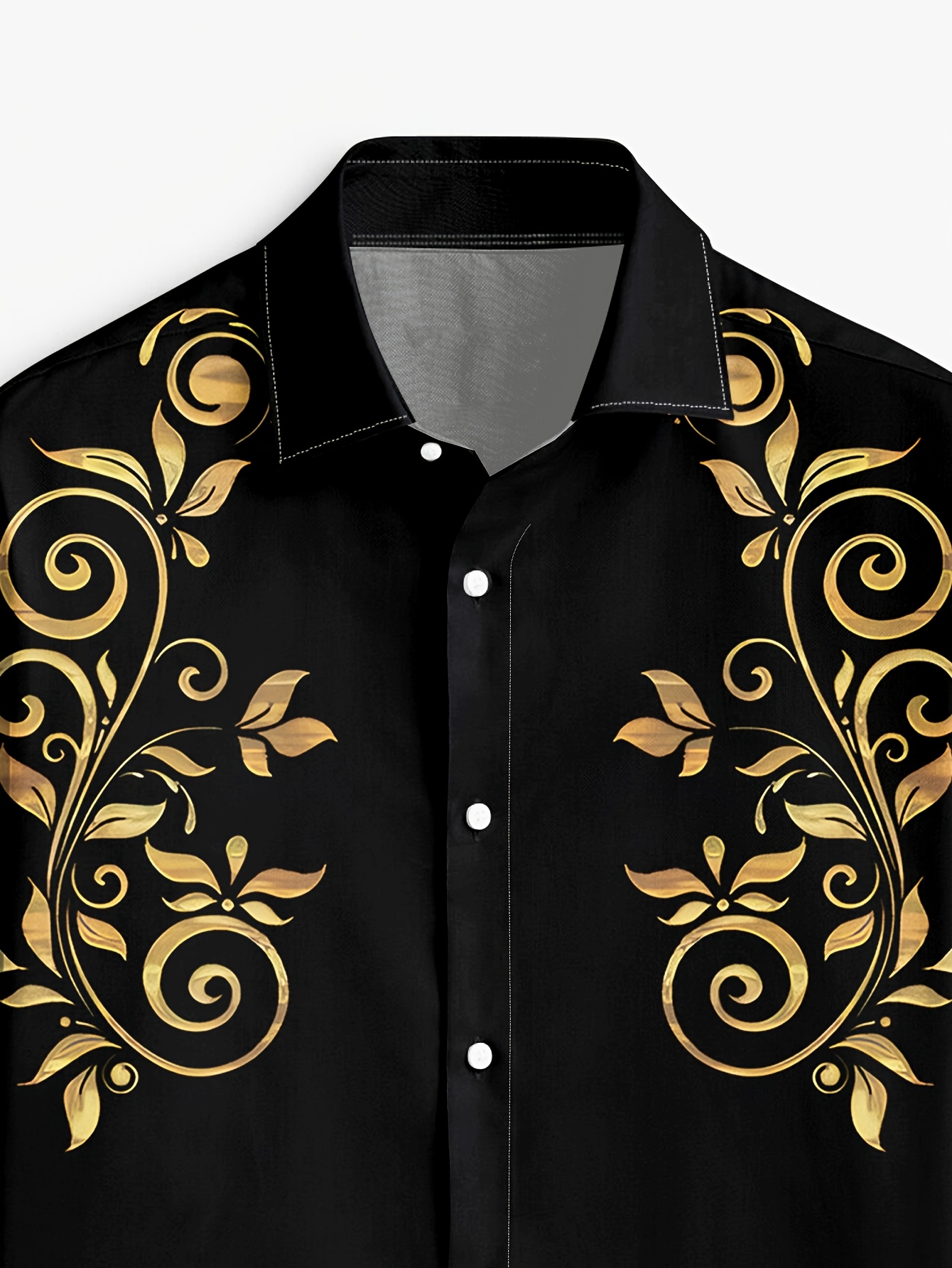 green emerald velvet dress Inserch Art Nouveau Print Satin Shirt – Black LS051