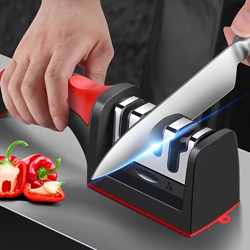 1pc professional 4 stage   steel and ceramic sharpening stone knife sharpener tool for home kitchen and restaurant use essential for summer ideal gift for easter ramadan st patricks day mothers day and fathers day