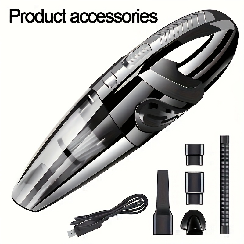 TEMU Portable Vacuum Cleaner, Wireless Handheld Commercial Vacuum Cleaner, Powerful Suction, Usb Charging, With Multiple Accessories, Suitable For Cars, Homes, Offices, Etc., Crevice Tools