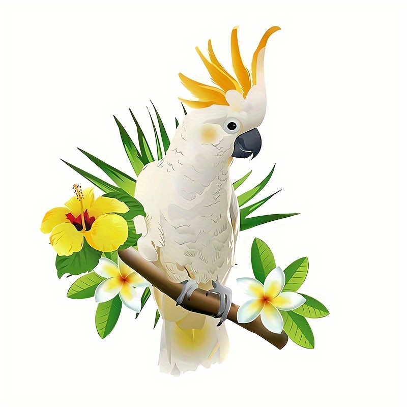 

1pc Tropical Cockatoo Toilet Sticker, 10.24 X 11.81 Inches, Pvc Material, Waterproof Bathroom Decor, Creative Wall/window Decal For Restroom Decoration