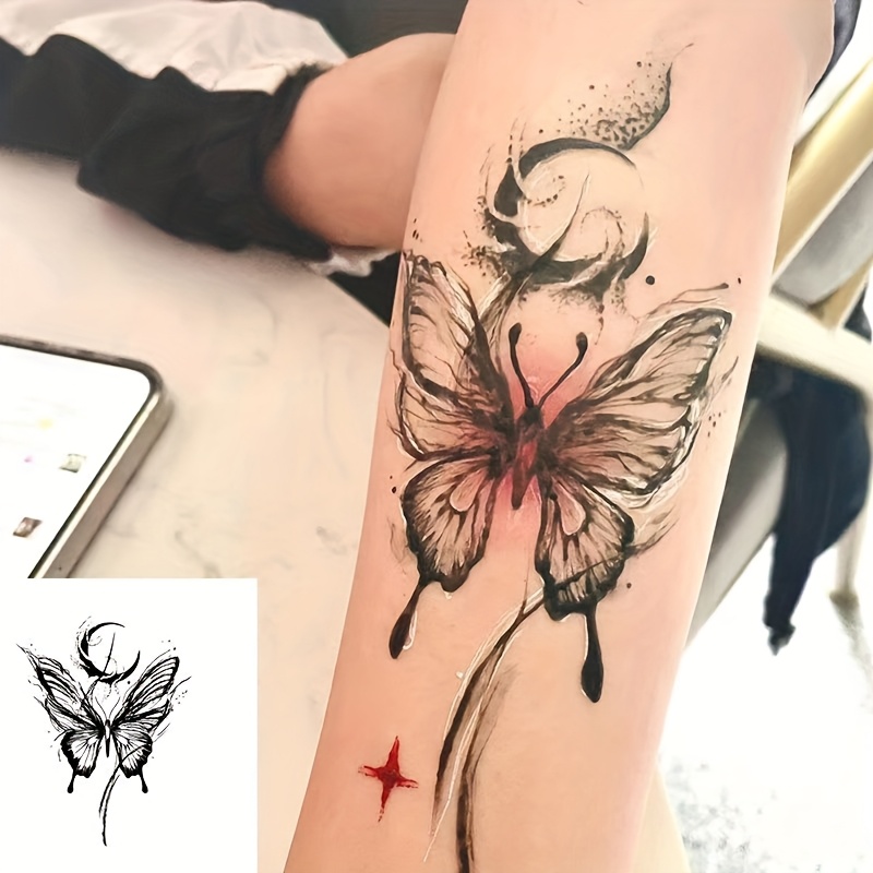 5 Stück Temporäre Tattoo-Aufkleber – Kräutersaft Design, Wasserfest, Entwickeln Sich In 24–48 H