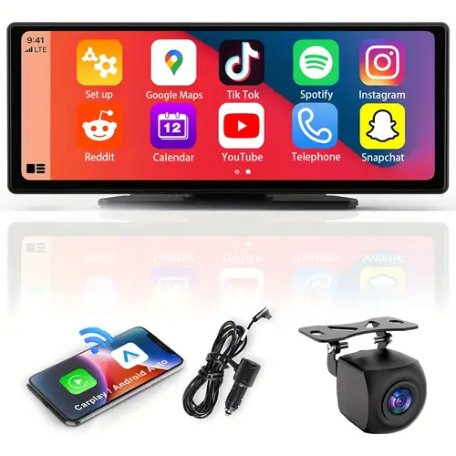 2025 new car 26 inch ultra screen with reversing camera car dash cam wireless connection gps navigation fm aux usb suitable for all models easter gift for boyfriend