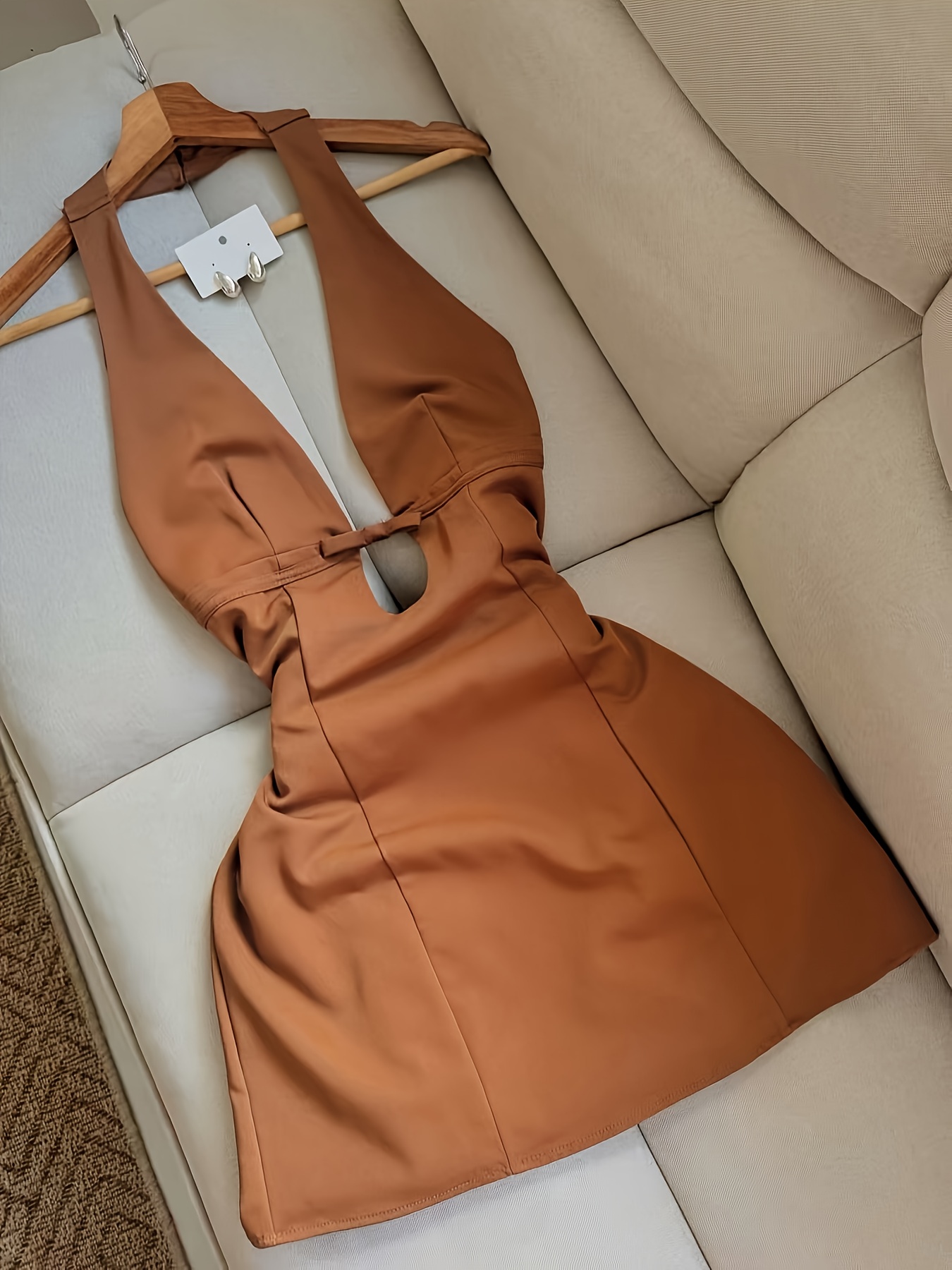 backless halter summer dress Lace-Up Strapless Halter Dress ??Elegant Backless Summer Midi for Wome –  Lovenne main image 1