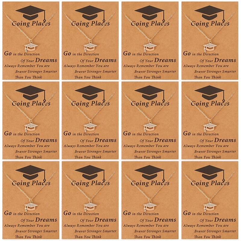TEMU 12pcs Collier Pendentif Facile de Remise de Diplôme/ à Multi-Pièces Collier Souvenir Inspirant, Cadeau Souvenir Spécial de Remise de Diplôme,