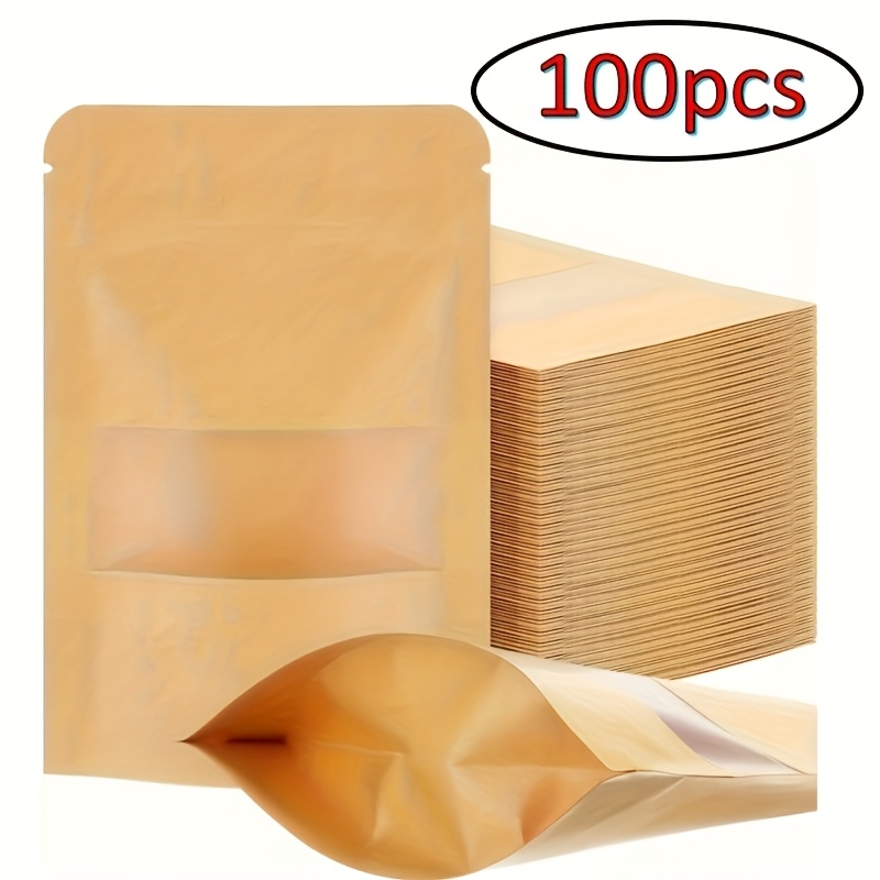 TEMU Bande d'étanchéité répétitive, sac en papier transparent pour fenêtre - Idéal pour ranger , , les collations, les noix et autres petits objets.