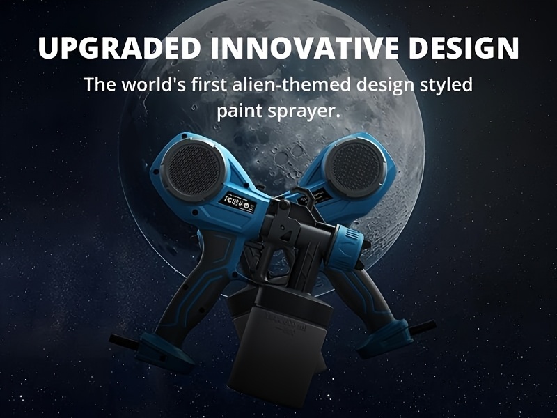  paint sprayer hvlp electric spray paint gun   500 paint spray with 4 nozzles   spray   100 din s   for furniture cabinets fences walls doors garden chairs home painting power tools blue details 1
