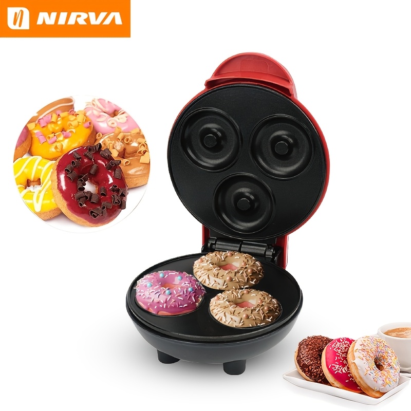Nirva Mini Round Waffle Maker Waffle Maker Double Baking Pan Pancake Maker Egg Cooker Food-grade Coating Portable And Heated Breakfast Equipment Essential For Home Breakfast And Parties