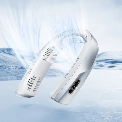 neck fan 7000mah 4 portable neck fan rechargeable 360 cooling neck fan blow cold air bladeless personal fan led display quiet wearable fan for hot travel for women men gift