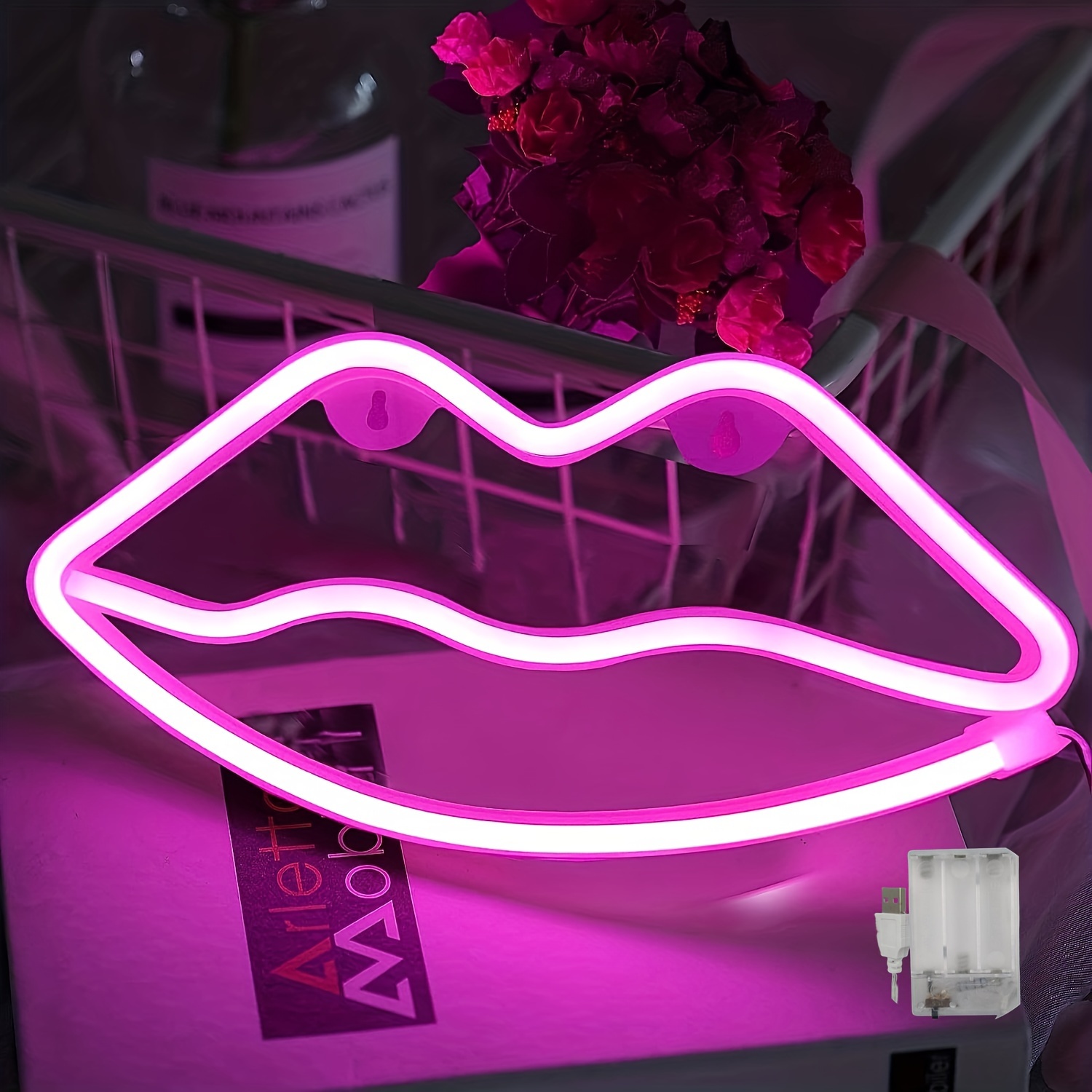 

1pc Lip Shaped Neon Signs, Led Lip Neon Sign Night Light, For Party, Lip Wall Lamp For Girls Room Wedding Party Decoration Accessory Table Decoration Gifts, Summer Party Supplies, Party Decor Light