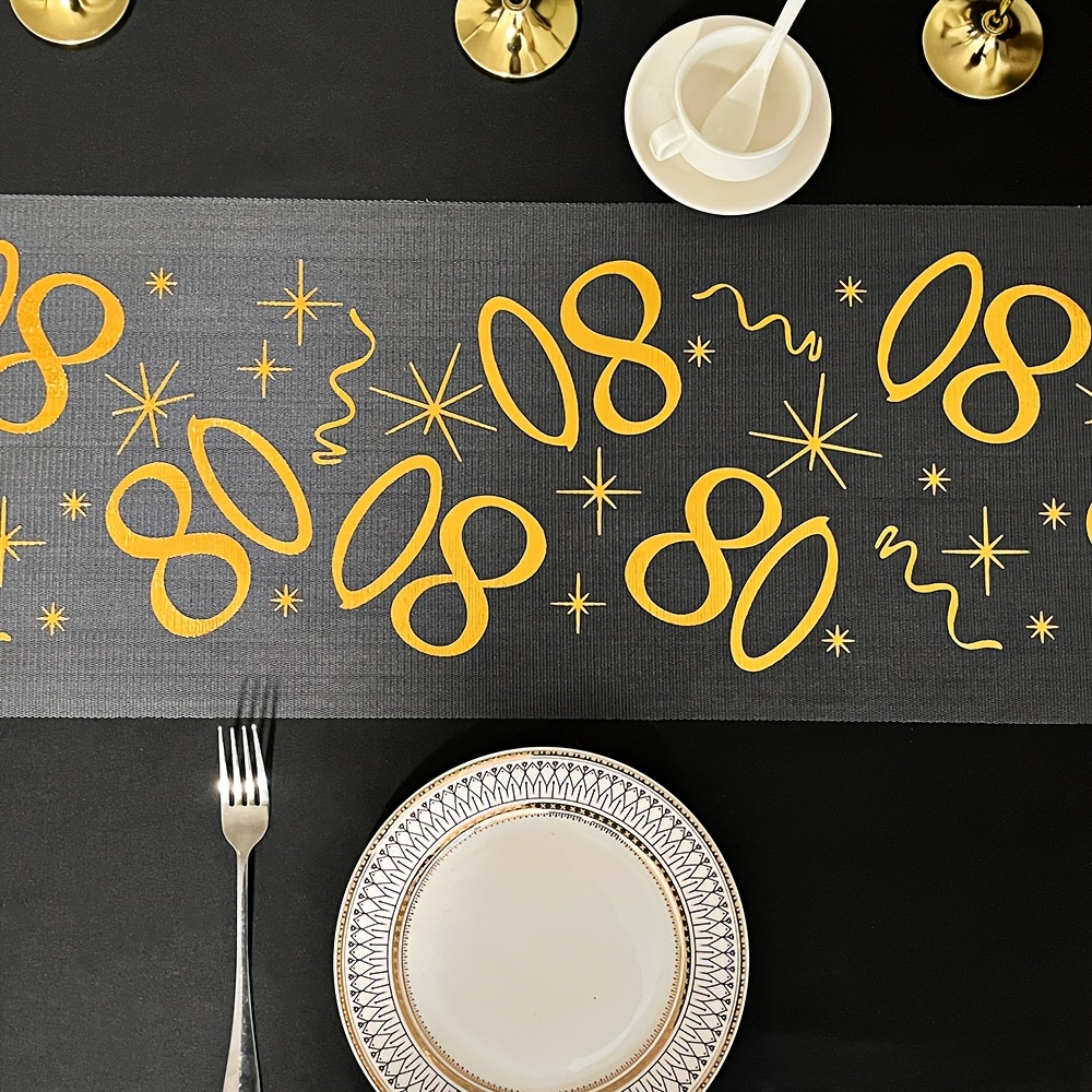 TEMU Bannières de table numérotées à 70/80/90, parfaites pour les fêtes d'anniversaire, les anniversaires, les vacances, , les dîners, idéales pour