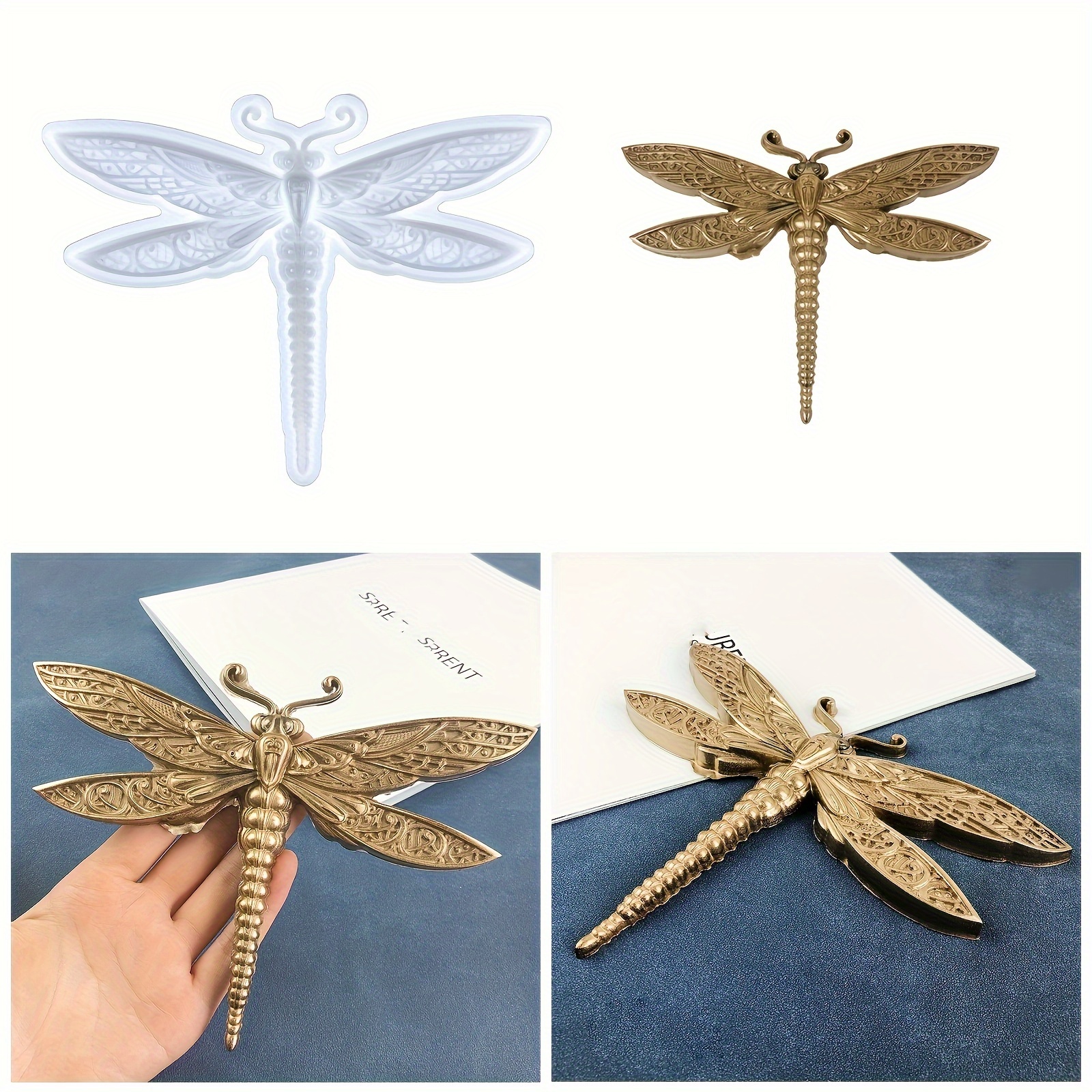 

1pc Epoxy Resin Dragonfly Ornament Silicone Molds Insect Series Dragonfly Shape Animal Pendant Silicone Moulds For Diy Wall Hanging Home Desktop Decor