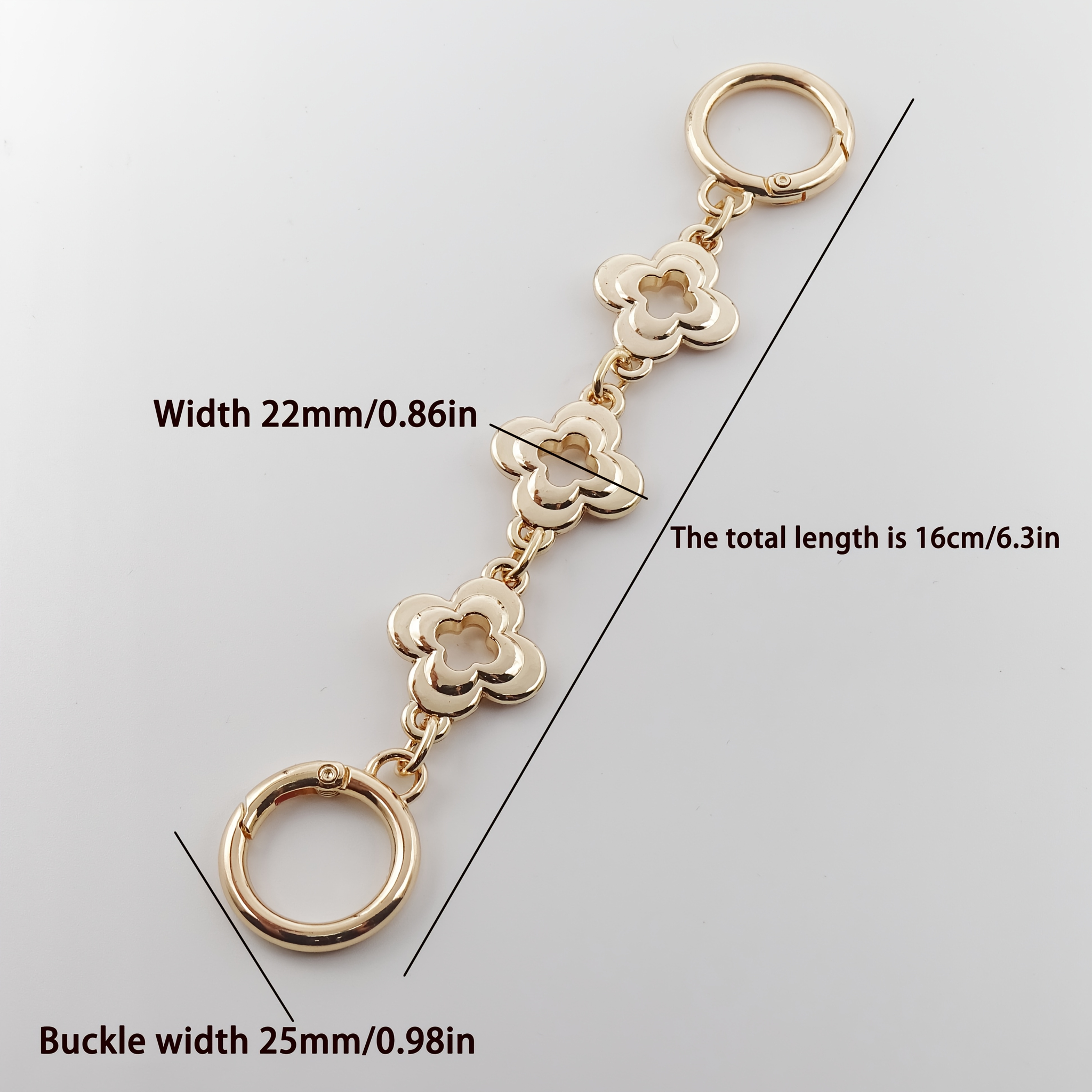 TEMU 1pc + Flower Shoulder Bag Extension Chain Women's Crossbody Bag Chain Wallet Handbag Extension Shoulder Strap Chain Decorative Metal Chain