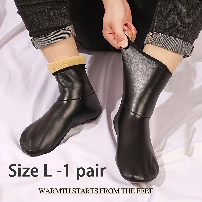 E-shop 1 Paar Socken - Herbst/Winter Modische Herren- und Damen-Style Bodensocken/Mittelwadensocken - Gute Elastizität, Kunstleder Socken für Zuhause,