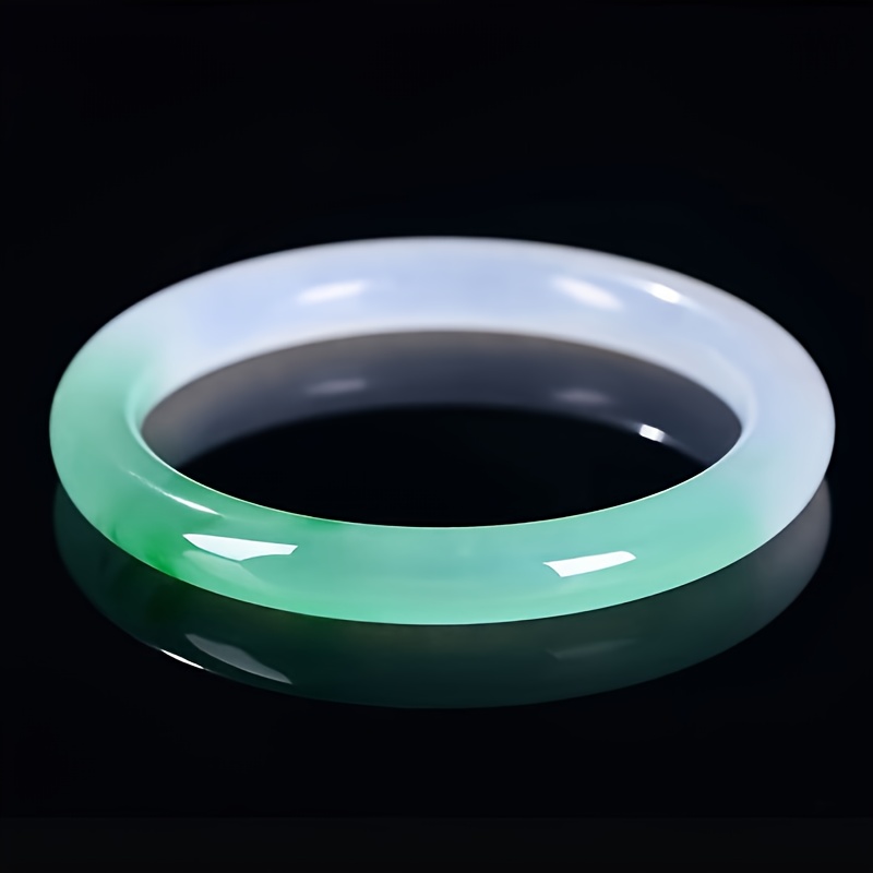 Women's & Men's Natural Stone Round Bangle Bracelet, Elegant Gift
