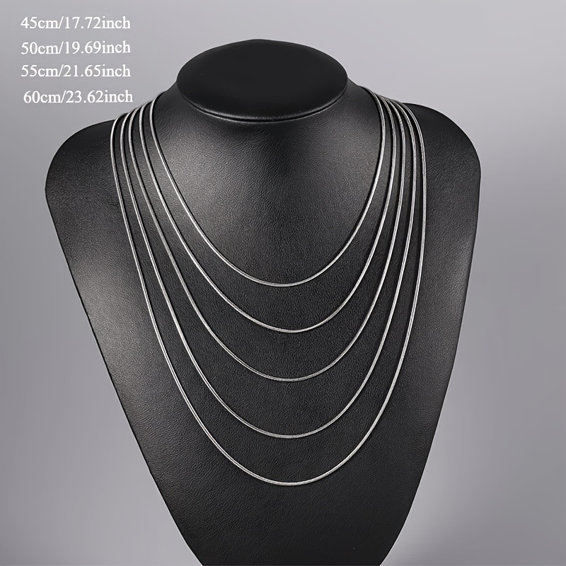 Unisex 1mm Round Snake Bone Chain Necklace, Woven Texture