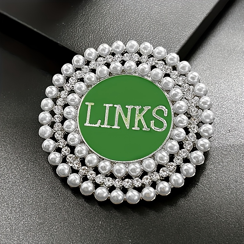 TEMU 1pc Stylish Greek Letter Sorority Links Organization Emblem Green Enamel Metal Circular Pin Men's Badge