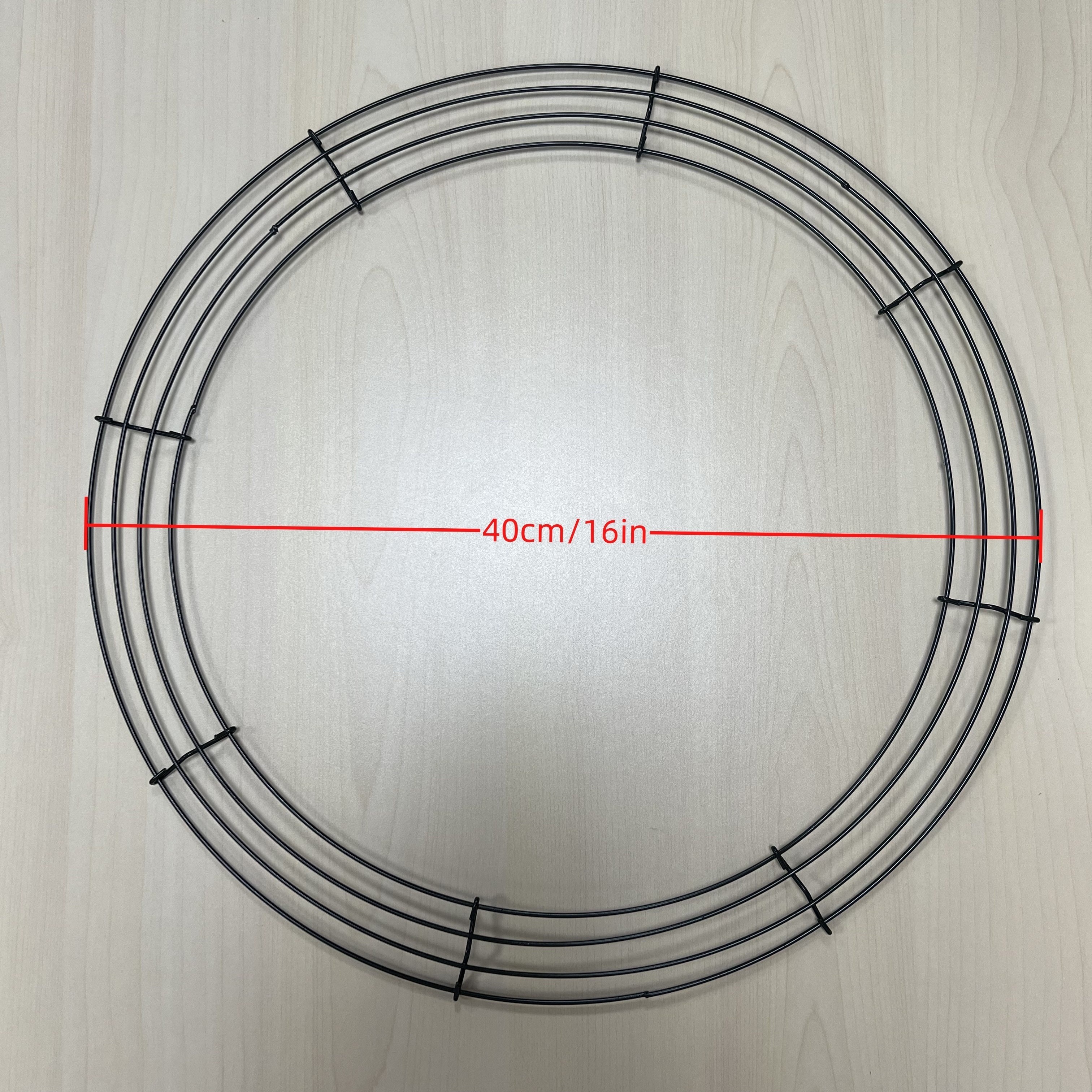 1pc Round Wire Wreath Frames Green Wreath Forms Wreath Rings For Christmas, Valentine's Day, Wedding, New Year Party Decor (multiple Sizes )