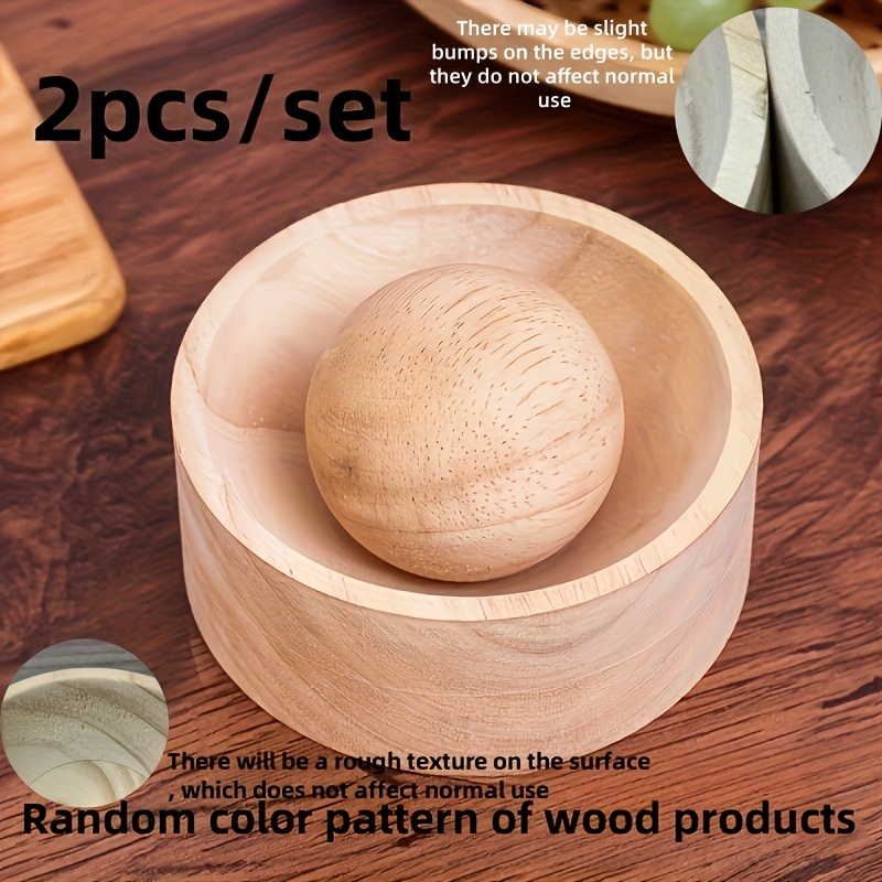 TEMU 2pcs/set Wooden Round Dumpling Skin Tool, Kitchen Rolling, Household Dumpling Skin Mould, Skin Press, Pasta Skin Mould