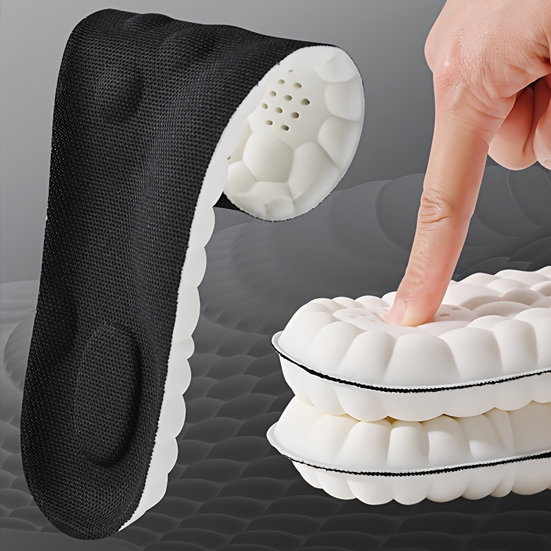 1pair 4d elastic latex insoles shock absorption cushioning insoles   support breathable insoles