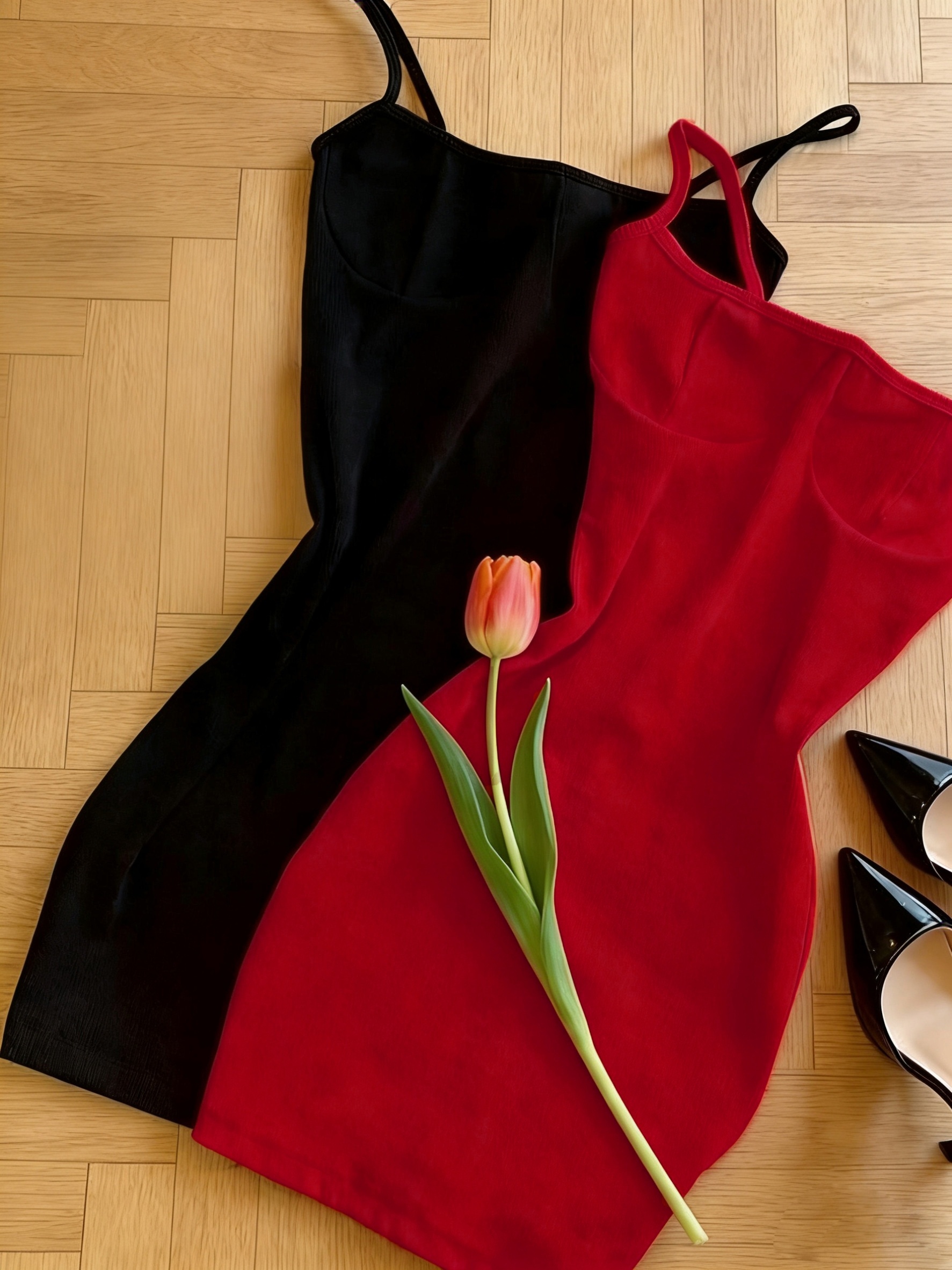 a two piece black short camisole dress form fitting - Temu Greece