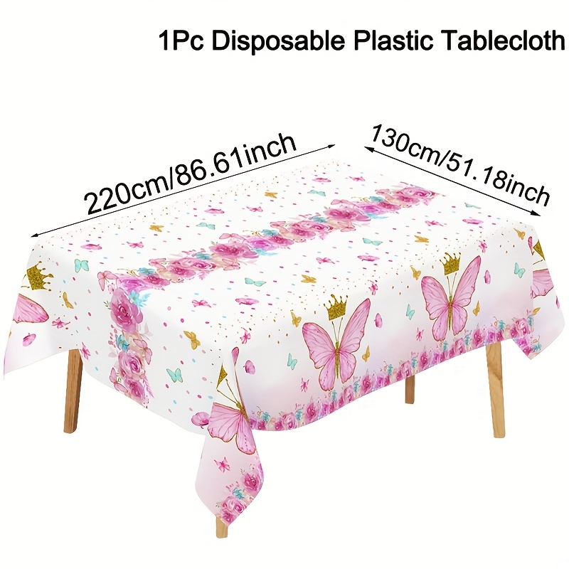 E-shop Schmetterling Geburtstagsfeier Tischdecke, Einweg Plastiktischdecke, Schmetterlingsthema Partydekoration für Geburtstag, Küche Esszimmer