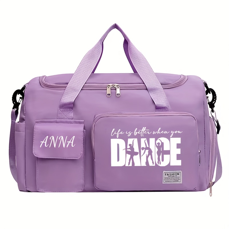 TEMU A Customisable Name Ladies Crossbody Bag With A Unique Dancer Pattern Print, Simple And Beautiful, With A Zipper Closure, Lined, Comp, With An