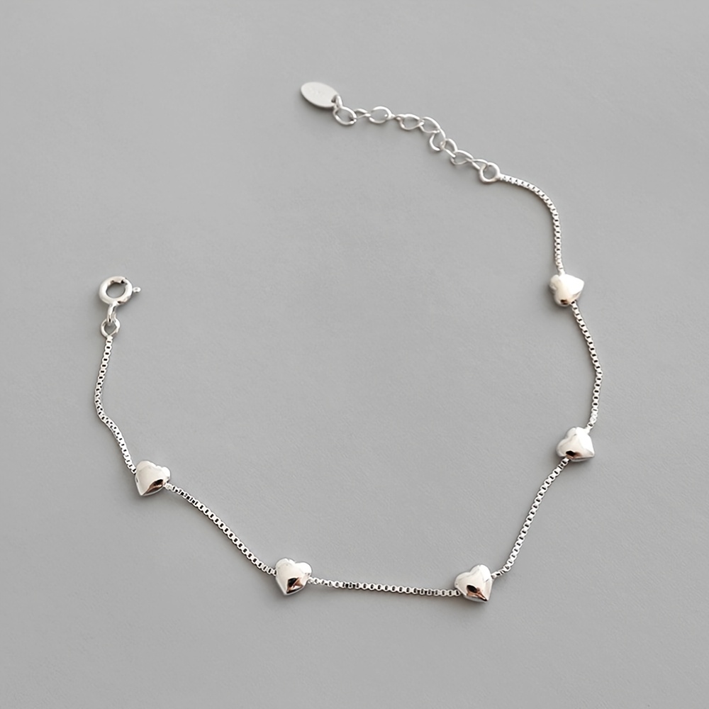 925 Silver Heart Women's Bracelet