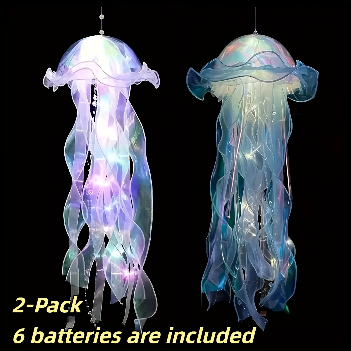 TEMU 2 luces LED de medusa para Halloween y Navidad, luces de colgantes para jardín al e interiores, decoración para fiestas de , , revelación de