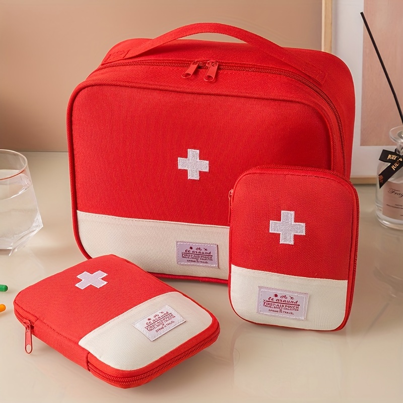 

3-piece Set, Portable Storage Bag Set, Home And Travel Organizer, With White Cross Pattern, Various Sizes