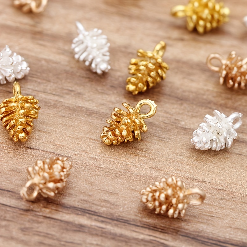 

30pcs Alloy Pine Cone Charms, Christmas Style Keychain Pendants, Multifunctional Fashion Accessories, High-quality Jewelry Making Supplies, Charms For Jewelry Making