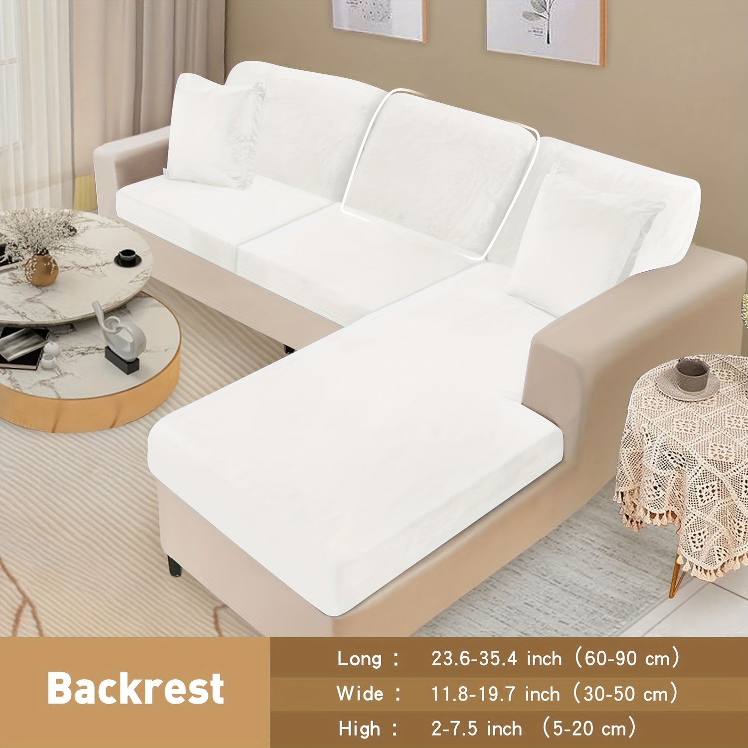 TEMU 1pc Stretch Velvet Super Soft Sofa Cushion Cover Sofa Slipcover Sofa Dust Cover