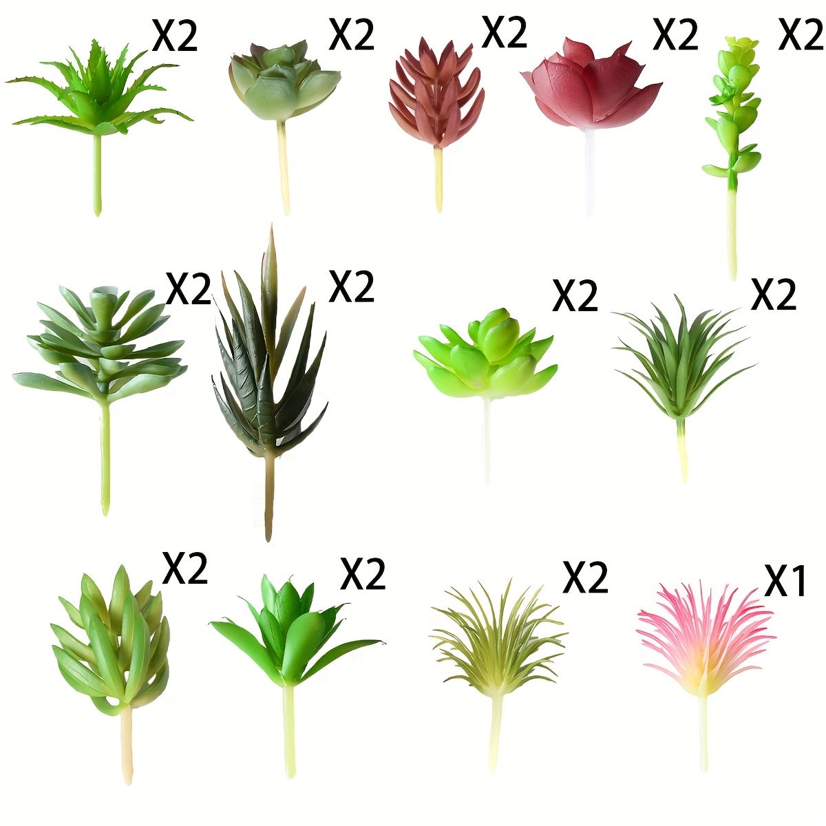 TEMU 25pcs, Simulation Succulent Plant Bonsai, Office Desk Ornament, Give , Flocked Mini Artificial Fake Succulent Accessories Decoration Ornaments