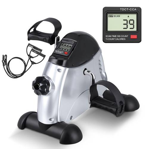 mini exercise bike under desk bike pedal exerciser arm leg pedal exerciser with lcd screen displays ideal for home office apartment dorm living room bedroom workplace indoor fitness training