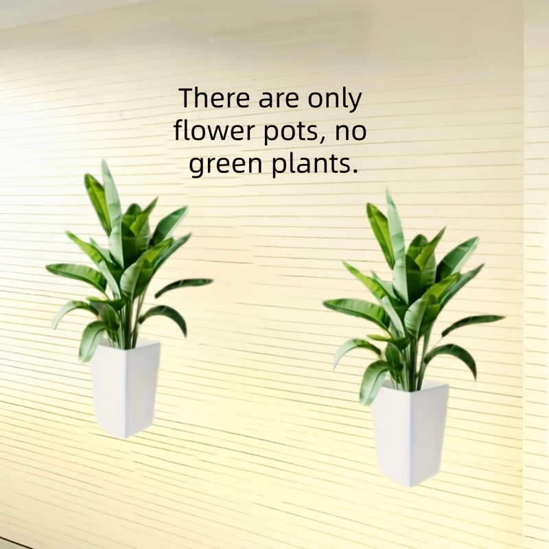 TEMU 2pcs Set Of Flower Pots, Minimalist White Pots With Geometric , Suitable For Weddings, Parties, Birthdays, Gardens, And Home Entrances. Indoor