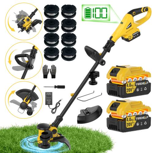 12-inch Cordless Lawn Mower, 20000 RPM Brushless Motor, 3-in-1 Cordless Trimmer with Automatic Line Feed Function.Black Mower Set Is .This Lightweight Electric Trimmer And Edger Is Perfect for Lawns, Gardens And Yards.Perfect Gift.