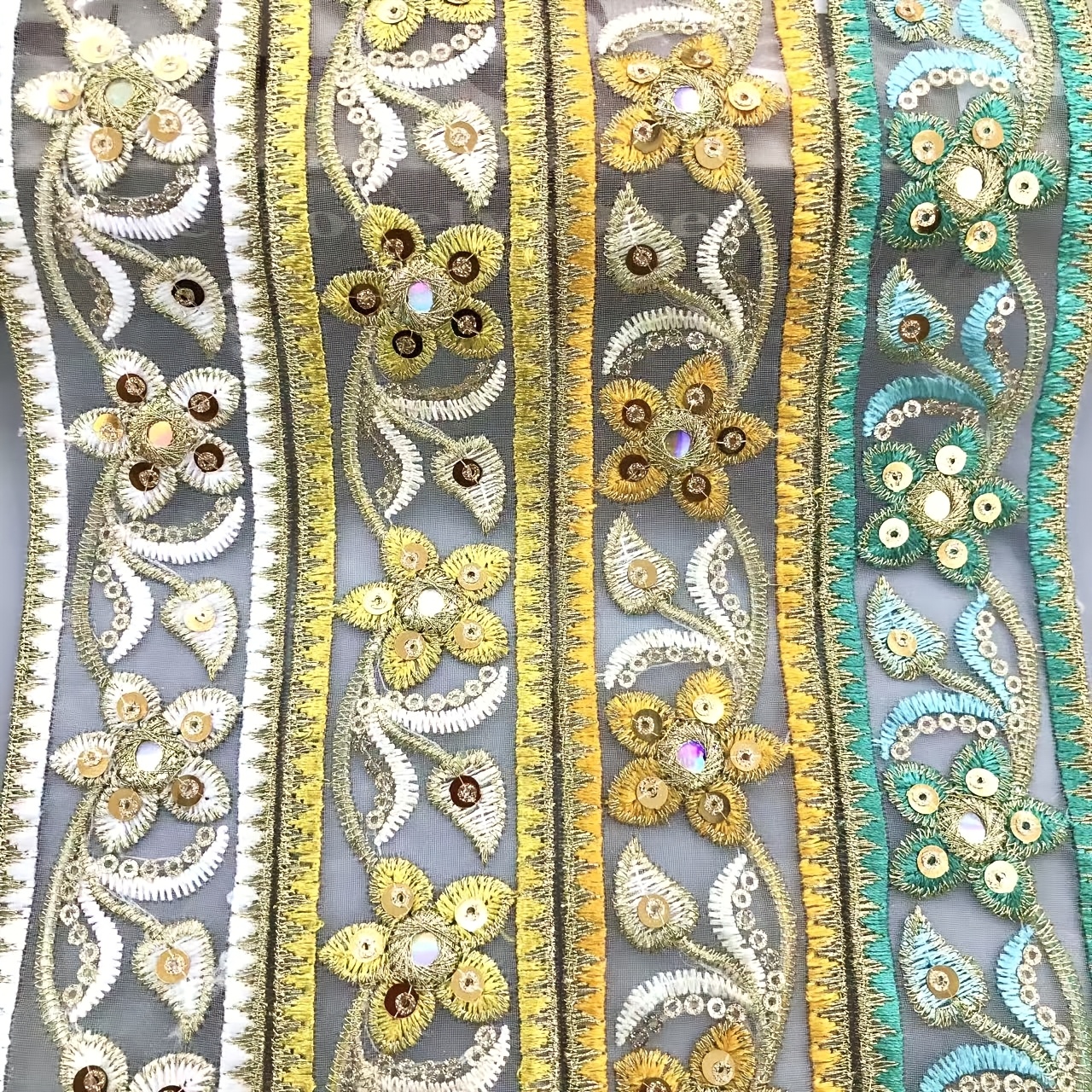 Organza Embroidered Sequin Lace for DIY Accessories