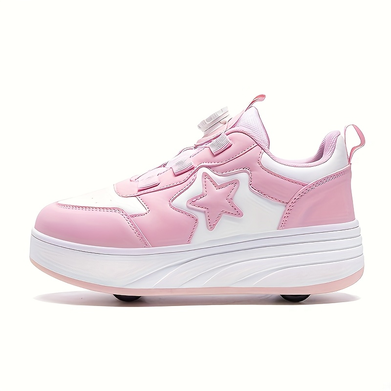 Image of Pink Roller Skates For Girls, Skates, Outdoor Sports Roller Skates, Holiday Gifts