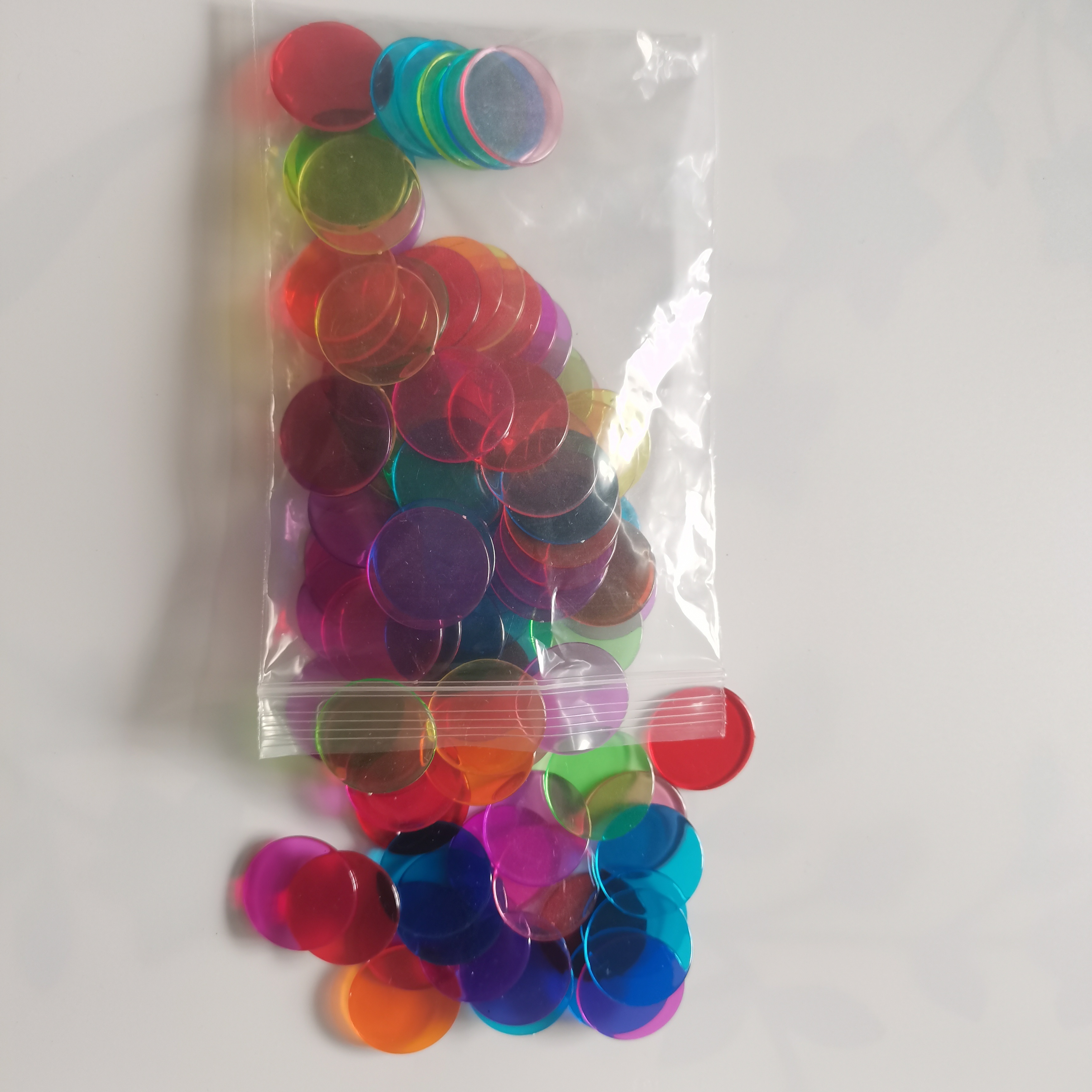 

50//300/500pcs 0.74in Bag Random Color Transparent Discs