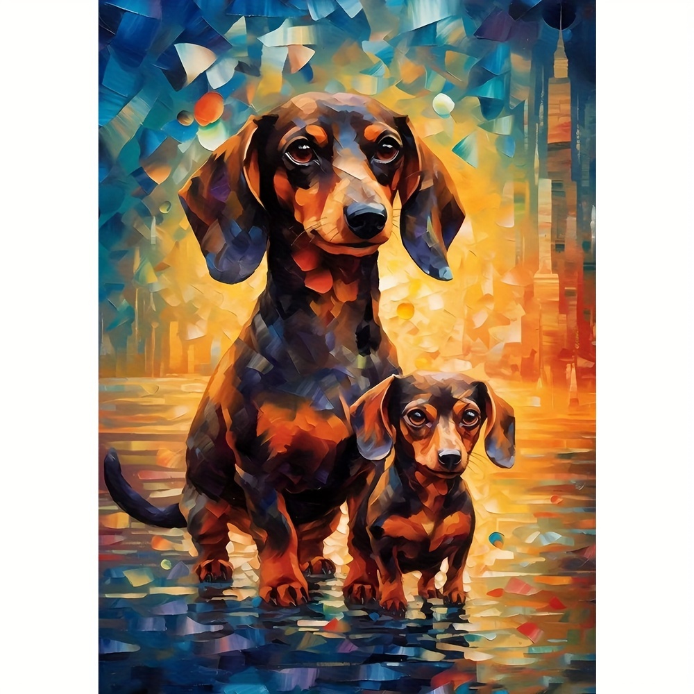 

30*40cm/11.8*15.7in Dog Diy 5d Diamond Painting Full Diamond With Number Kits Home And Kitchen Fashion Mosaic Diamond Painting Canvas Wall Decoration Gift Crafts