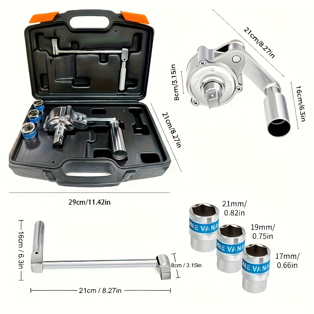 320nm high torque car ratchet wrench kit 1 2 drive 17 19 21mm socket chrome vanadium steel non slip handle hexagonal anti slip design for flat tires essential for home car repair car emergency tools holiday gifts Product details 6
