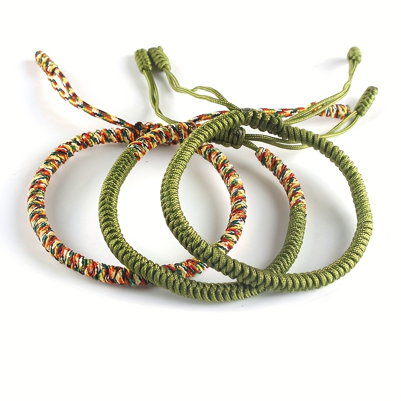 3pcs Tibetan Infinity Knot Bracelets, Adjustable Rope Set