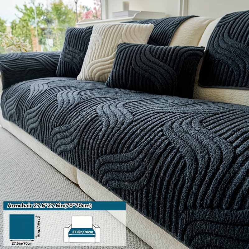 1pc bohemian plush slipcover quilted craft non slip     machine washable pet friendly soft and comfortable   living rooms bedrooms office home decor sofa protection armchairs to 4 seater combos