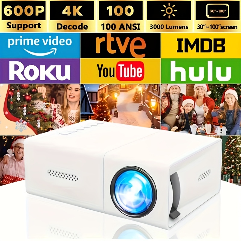 

Professional High- Mini Projector Suitable For Home Theater And Outdoor Camping, Compatible With Hdtv, Usb Sd And Stand, Compatible With Devices, Suitable For Camping/home Theater