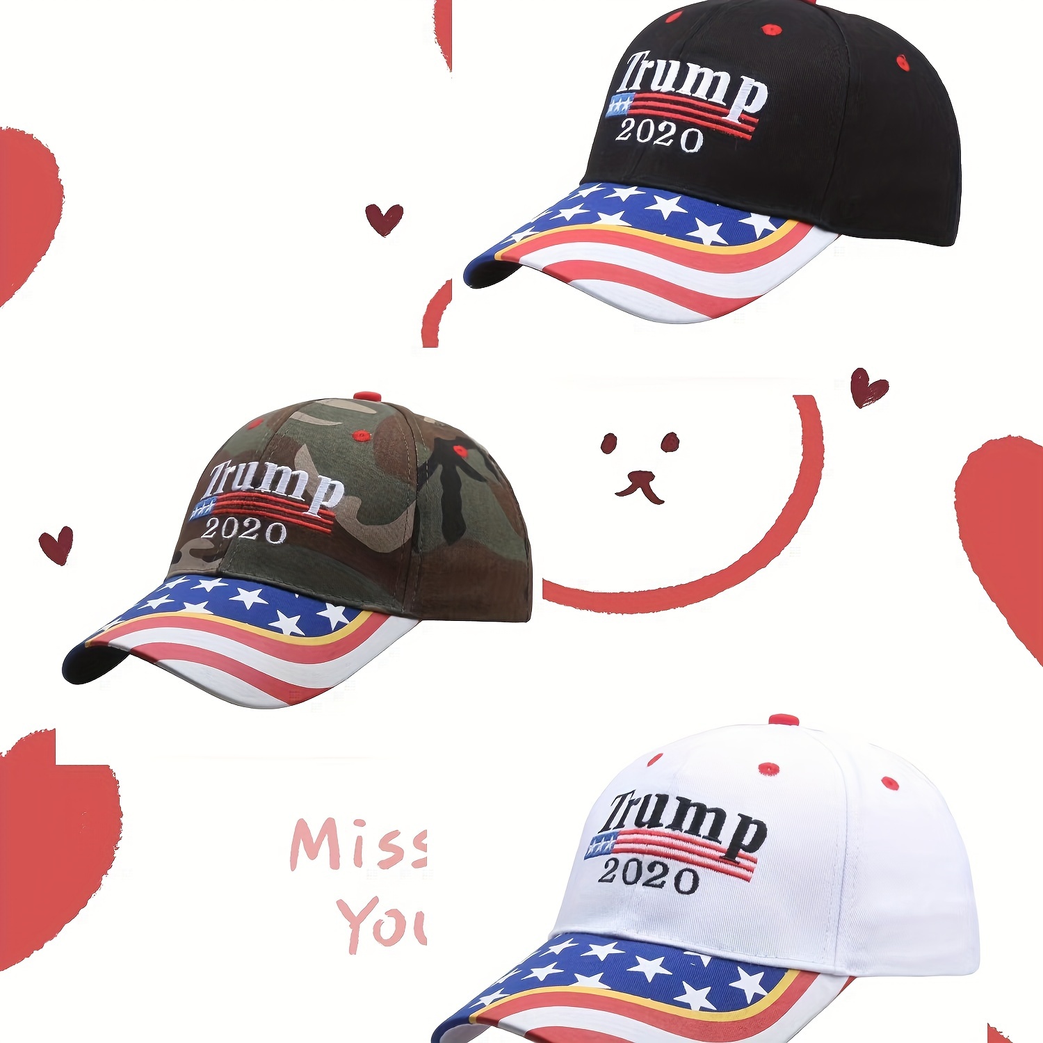 Usa Cartoon Print Bucket Hat Trendy Reversible American Flag - Temu  Philippines