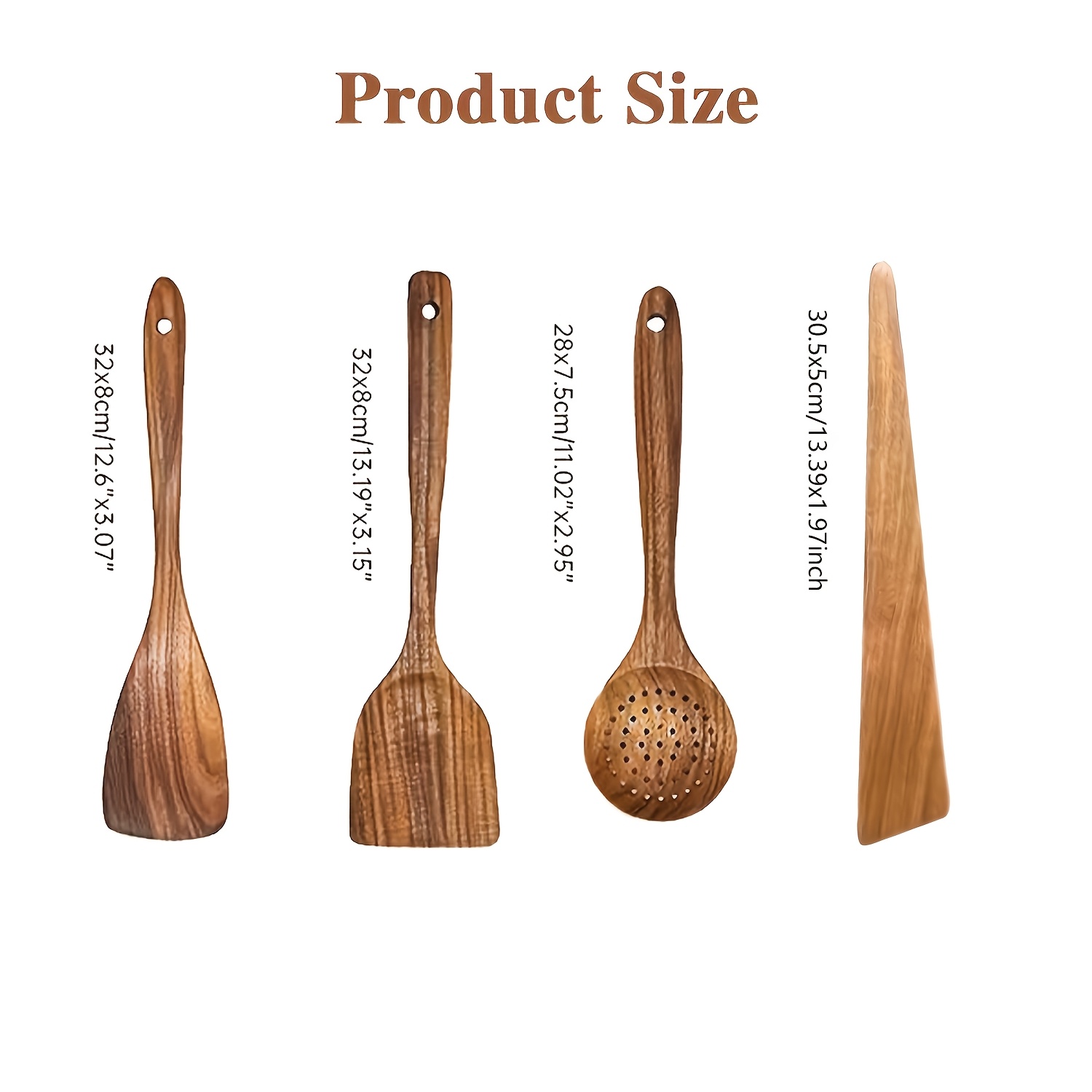 10/6/4pcs Natural Teak Cooking Utensil, Ergonomic Handles, Non-Porous Surface, Elegant Kitchen Gift - Durable and Easy to Clean, Natural Teak Grain, Suitable for Daily and Special Use, Kitchenware, Heat-Resistant Utensils.