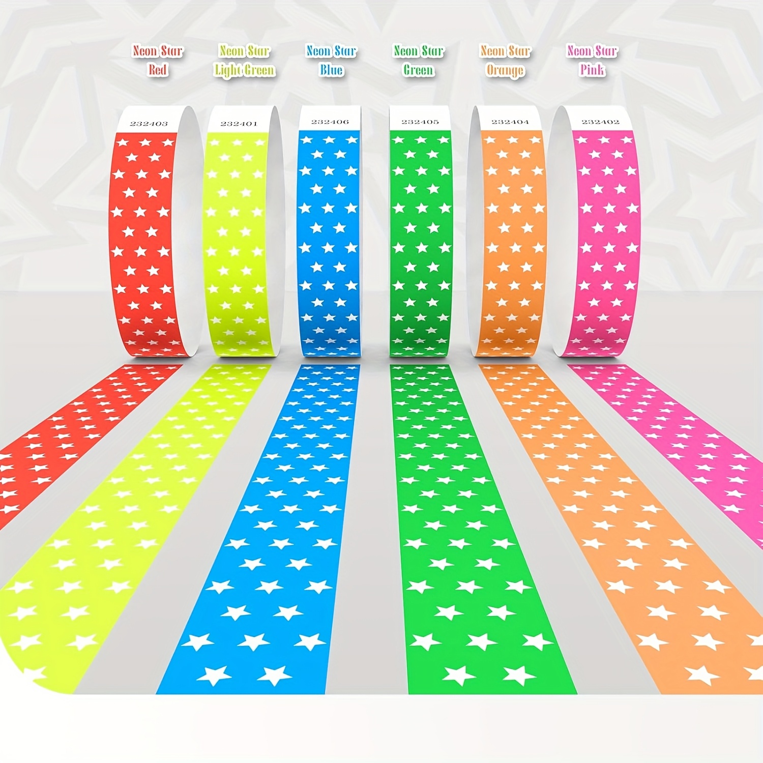 TEMU Random Color And Number 200pcs Neon Fluorescent Wristbands - For Concerts, Holidays, Christmas, Halloween And Weddings, Neon Fluorescent Party