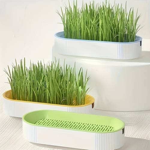 2pcs cat grass planting box planting hydroponics box garden seed sprouting tray seed sprouting tray set cat toy